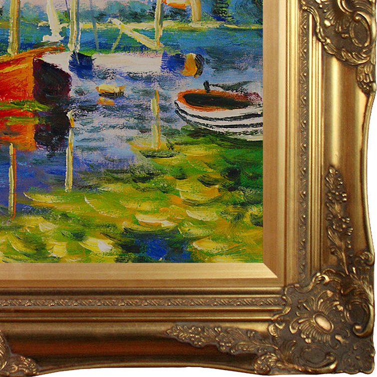 Red Boats At Argenteuil by Claude Monet - Picture Frame Painting on Canvas Red Boats At Argenteuil by Claude Monet - Picture Frame Painting on Canvas